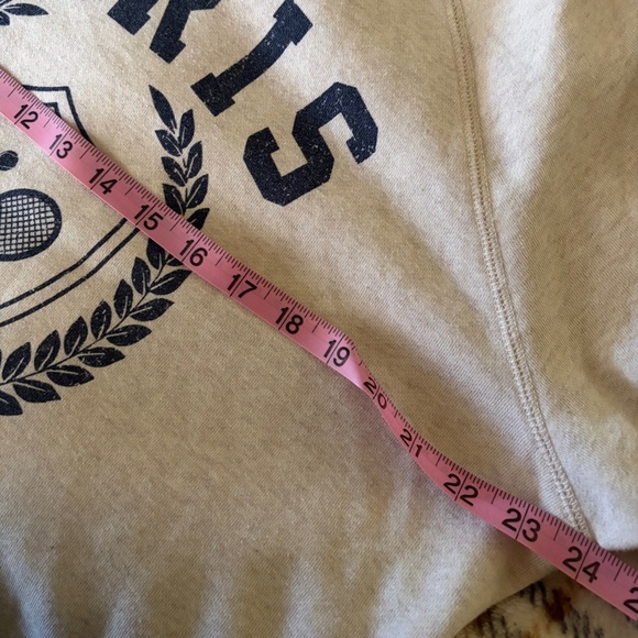 Like new Maurices Cream and Navy Paris Sport Club Sweatshirt size M/L. Fitted - Picture 6 of 6